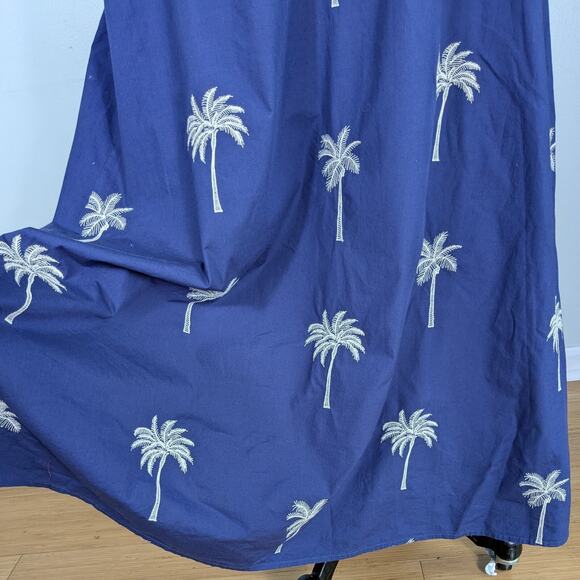 Tori Richard Maxi Dress 12 Blue Halter Tropical Palm Tree Long Beachy Navy - Picture 7 of 12